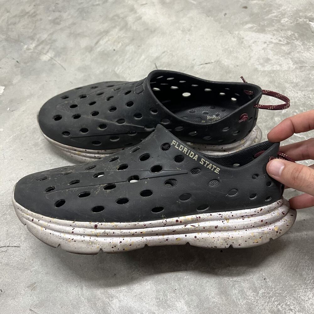 Unisex Kane Footwear Black Florida State Seminoles Speckle Recovery Shoes M 10